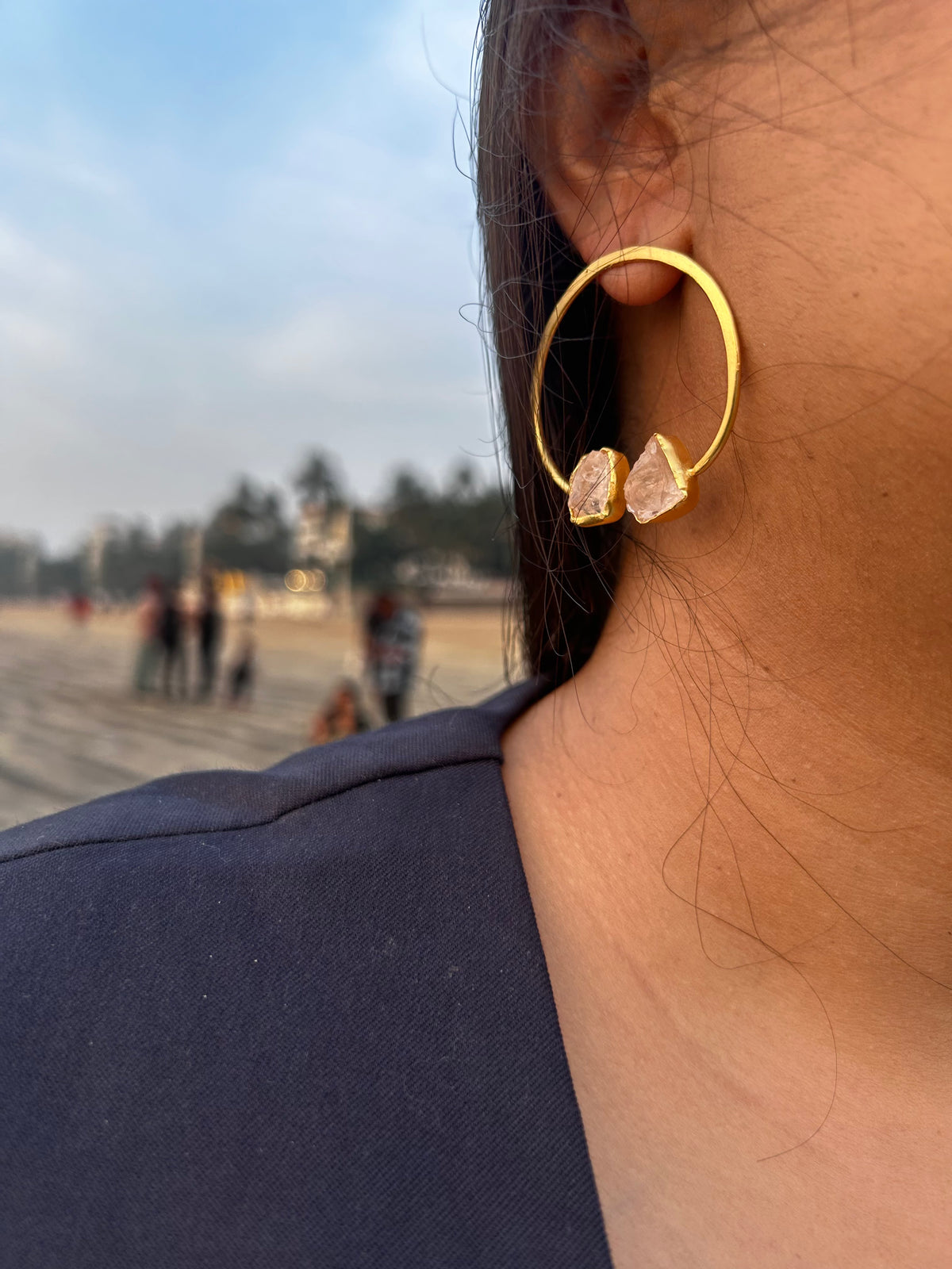 Rose' Halo Earrings