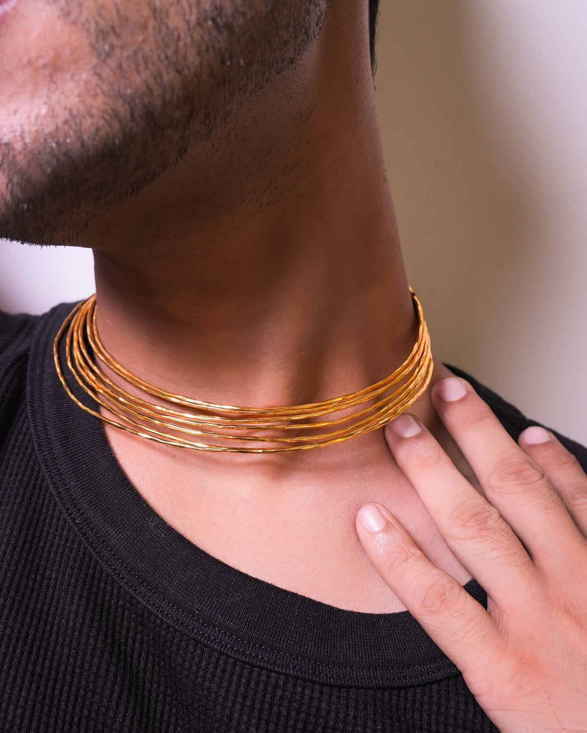 Wired Gold Toned Choker