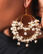 Pearl Cascade Oversized Earrings